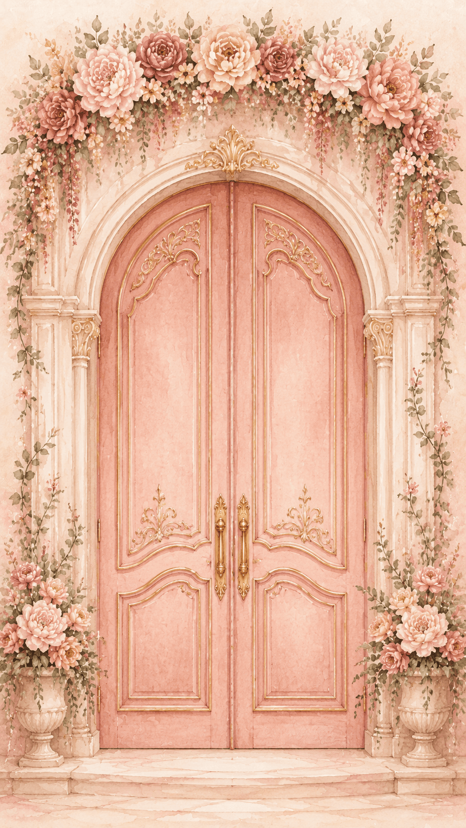Nos modèles de faire-part de mariage — Porte rose